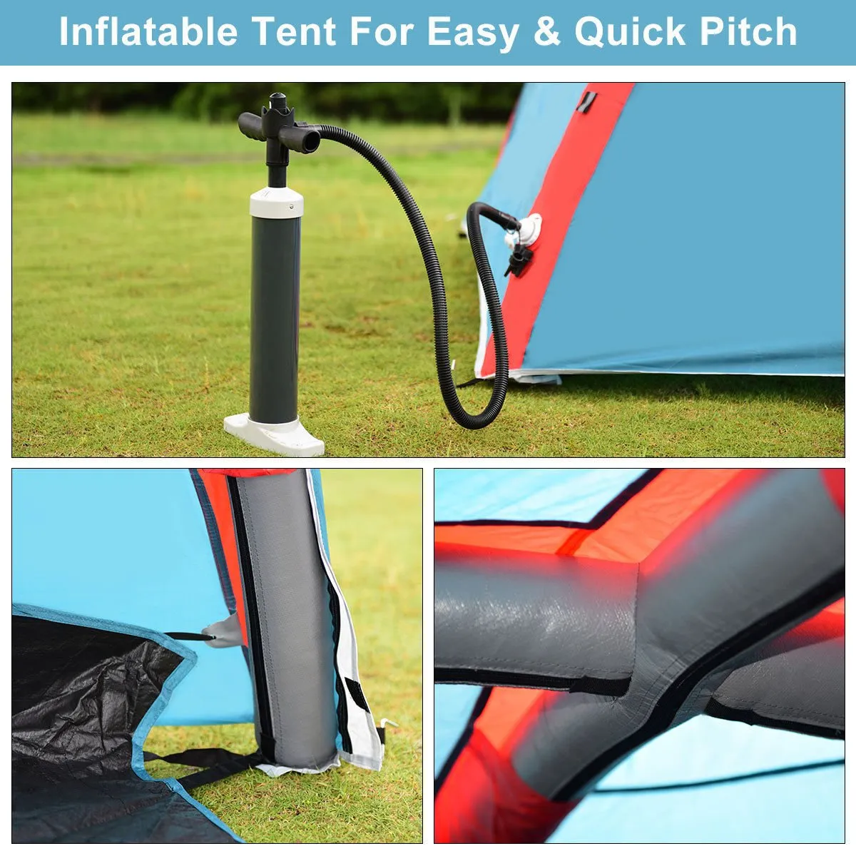 Tangkula Inflatable Tent, Camping Tent for Family, Instant Set Up in Minutes