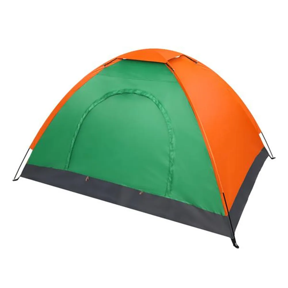 THBOXES 2 Person Tent Windproof Double Door Single Layer Camping Tent Green