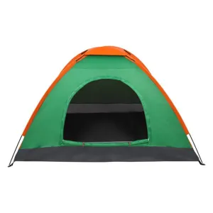 THBOXES 2 Person Tent Windproof Double Door Single Layer Camping Tent Green