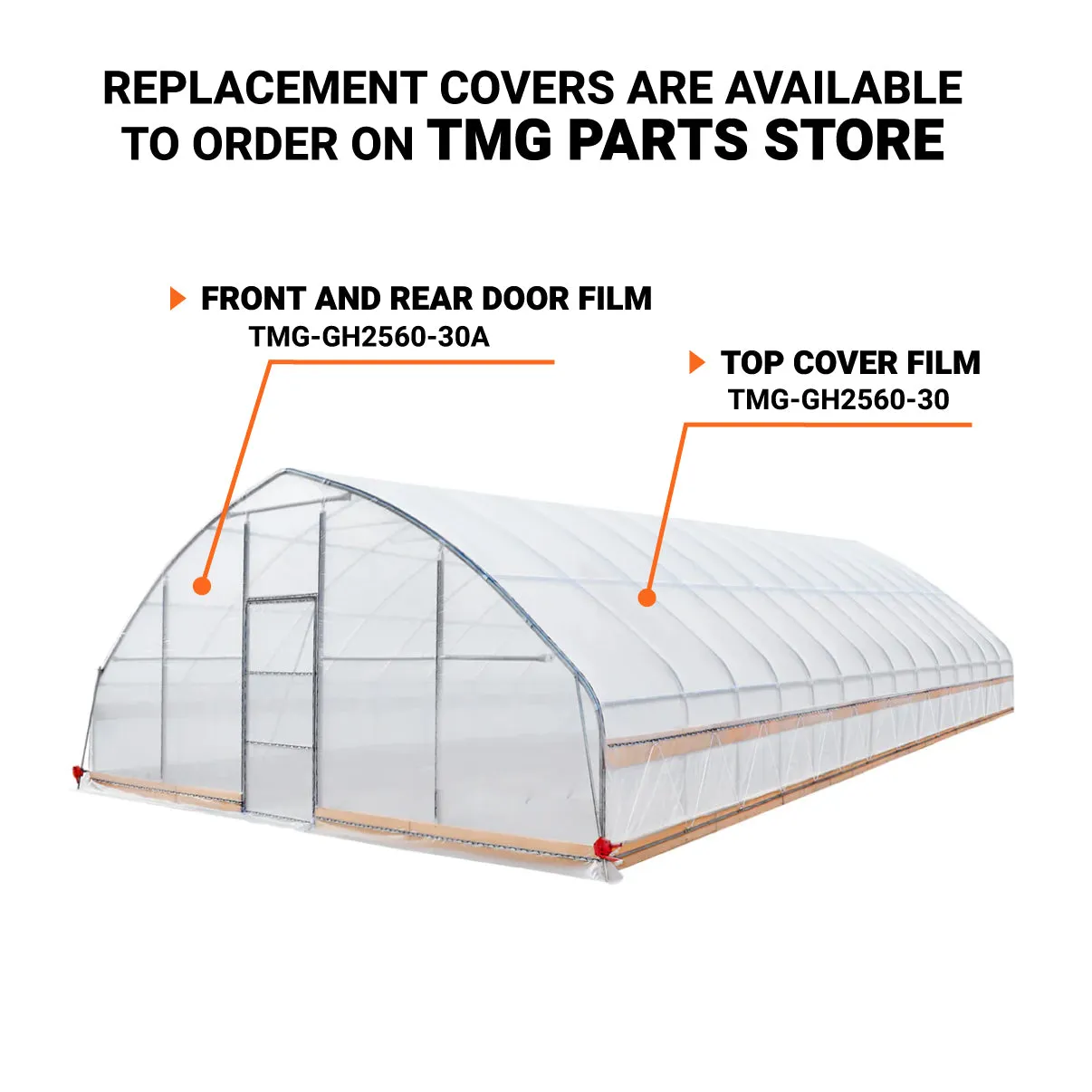 TMG Industrial 25’ x 60’ Tunnel Greenhouse Grow Tent w/6 Mil Clear EVA Plastic Film, Cold Frame, Hand Crank Roll-Up Sides, Peak Ceiling Roof, TMG-GH2560