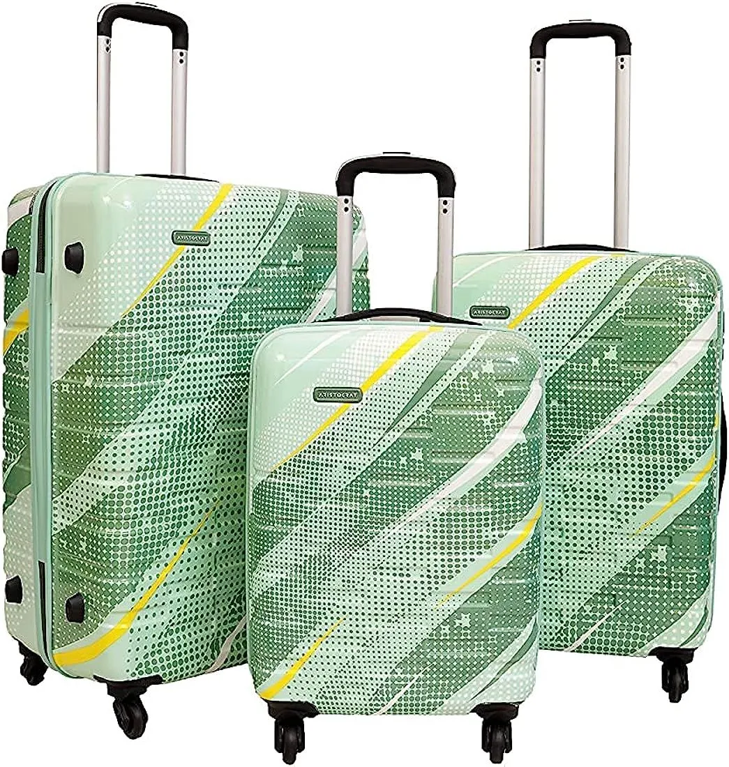 VIP Radiance Printed 4 Wheel Cabin Suitcase 21x38x55cm Green