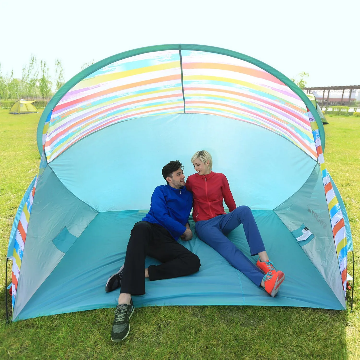 Wejoy Rainbow Pop-Up Portable Outdoor Beach Tent