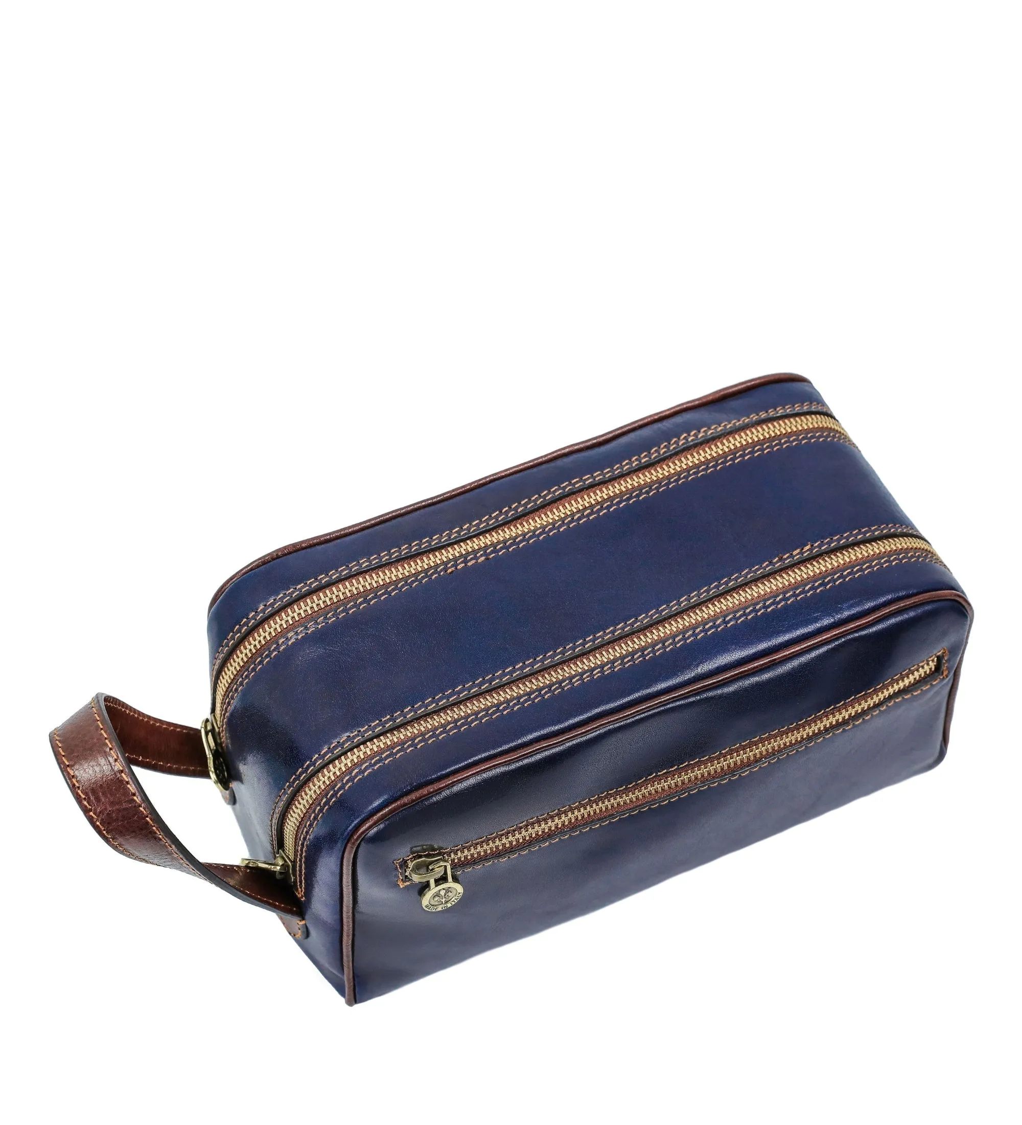 Womens Leather Cosmetic Bag Dopp Kit - All the Kings Men