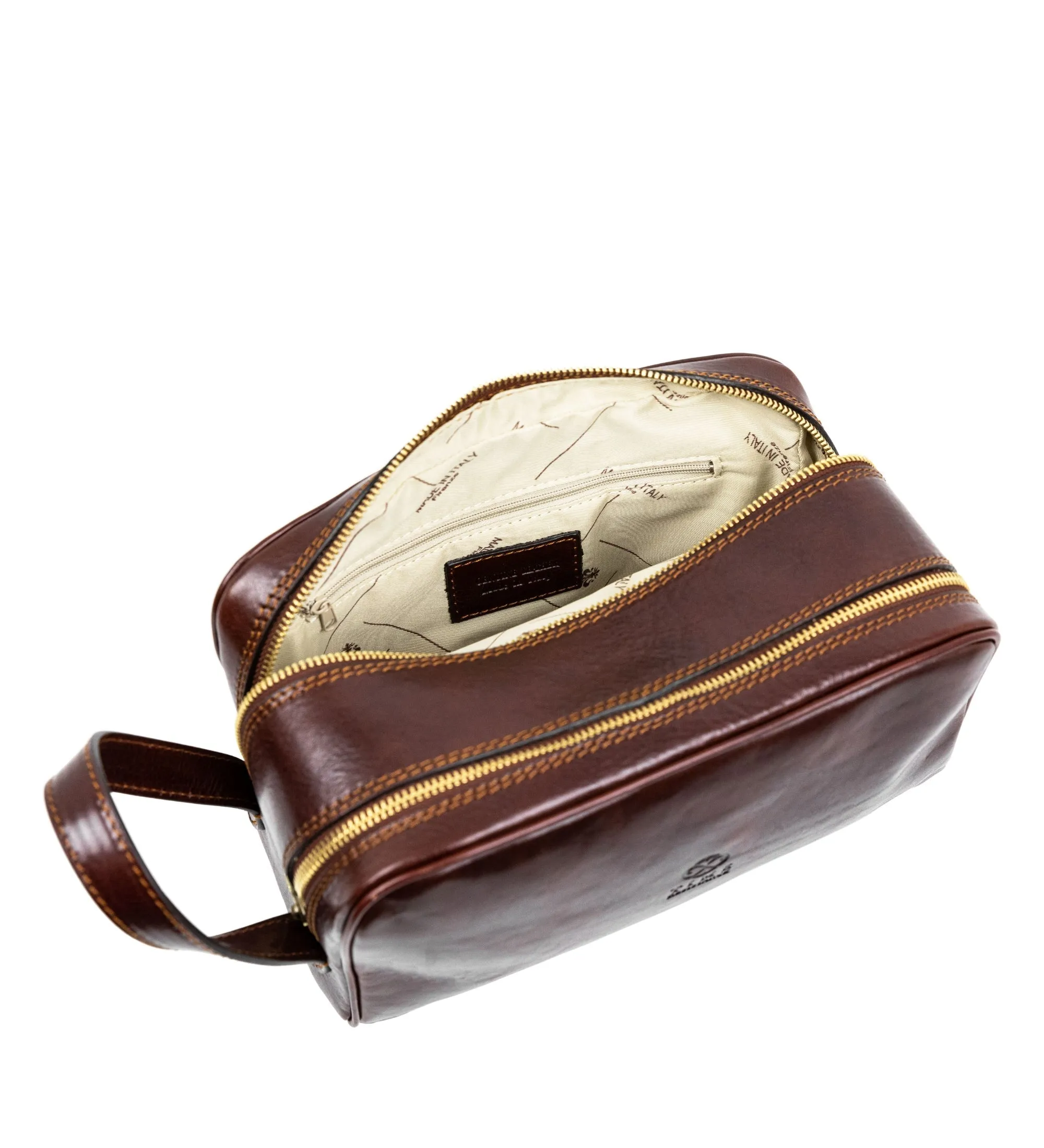 Womens Leather Cosmetic Bag Dopp Kit - All the Kings Men