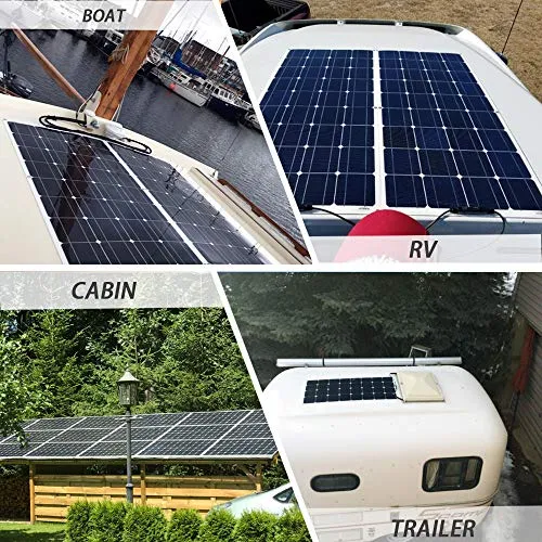 XINPUGUANG Flexible Solar Panel 200W 12V Solar Panel kit 2pcs 100w Monocrystalline Photovoltaic Module 20A Controller for Home,RV,Caravan,Boat and Other Battery Charger（200W